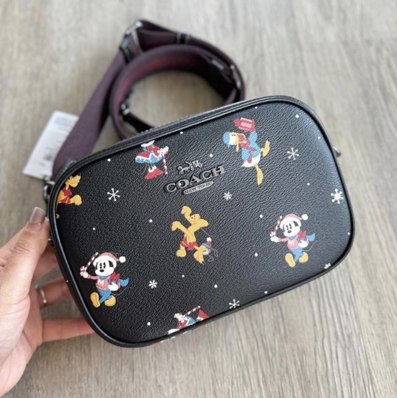 Coach Handbags - NWT Coach CN027 Disney Mini Jamie Camera Bag with Holiday Print Black Multi